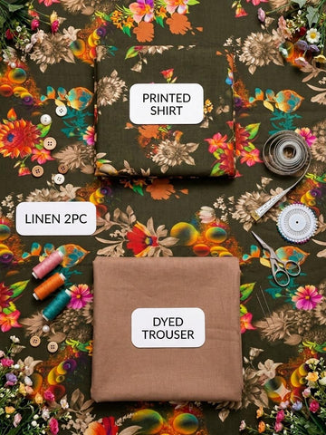 Premium 2-Piece Printed Linen Suit – Elegant & Comfortable