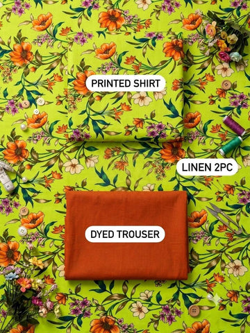 Premium 2-Piece Printed Linen Suit – Elegant & Comfortable