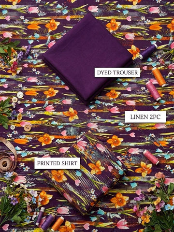 Premium 2-Piece Printed Linen Suit – Elegant & Comfortable