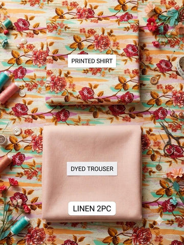 Premium 2-Piece Printed Linen Suit – Elegant & Comfortable