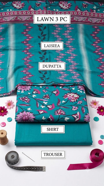 Premium Lawn 3 Piece Printed Suit