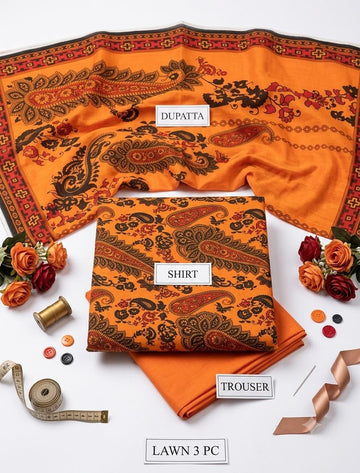 Premium Lawn 3 Piece Printed Suit