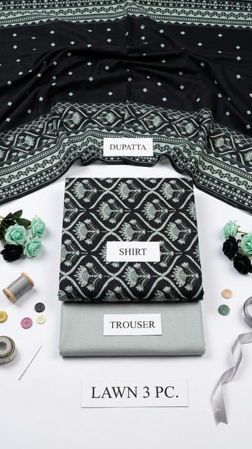 Premium Lawn 3 Piece Printed Suit