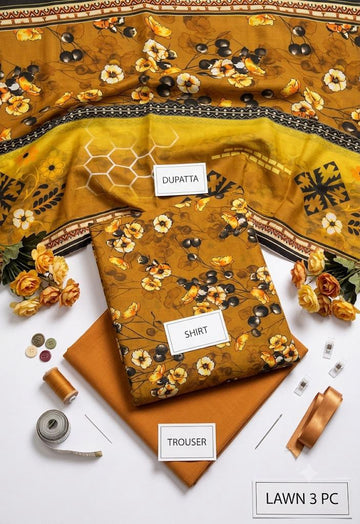 Premium Lawn 3 Piece Printed Suit