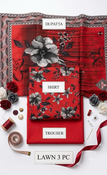 Premium Lawn 3 Piece Printed Suit