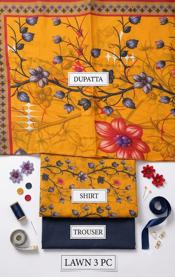 Premium Lawn 3 Piece Printed Suit
