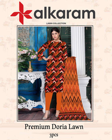AL-KARAM Original Lawn Bana Dora 3PC Suit
