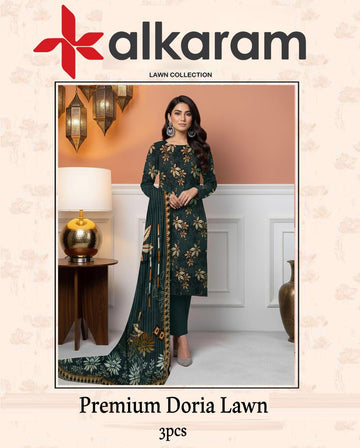 AL-KARAM Original Lawn Bana Dora 3PC Suit