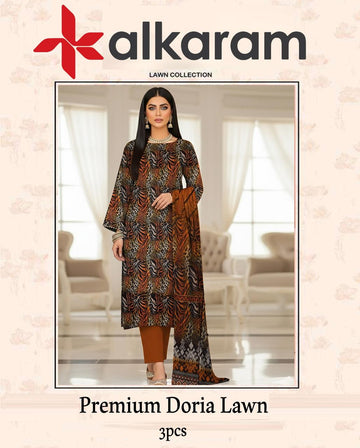 AL-KARAM Original Lawn Bana Dora 3PC Suit