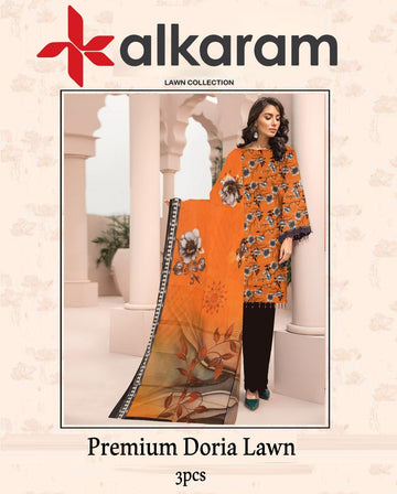 AL-KARAM Original Lawn Bana Dora 3PC Suit
