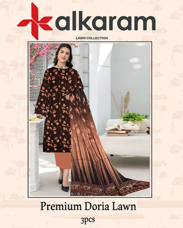 AL-KARAM Original Lawn Bana Dora 3PC Suit