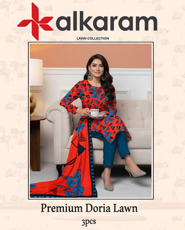 AL-KARAM Original Lawn Bana Dora 3PC Suit