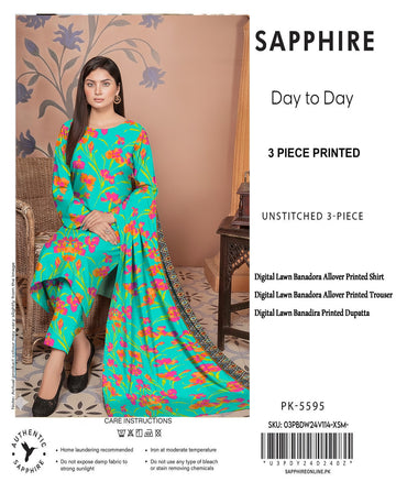 SAPPHIRE Premium Lawn Bana Dora 3PC Suit