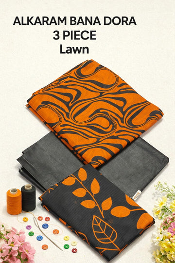 AL-KARAM Original Lawn Bana Dora 3PC Suit