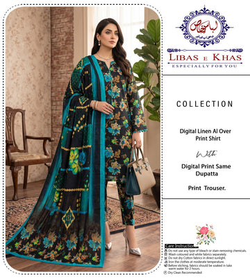 Premium Allover Printed Linen 3-Piece Suit