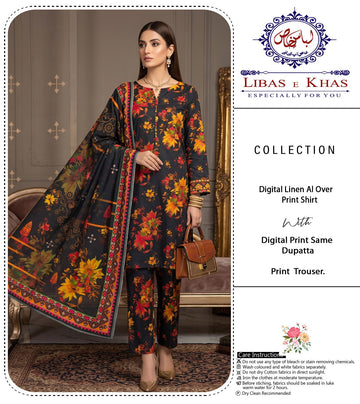 Premium Allover Printed Linen 3-Piece Suit