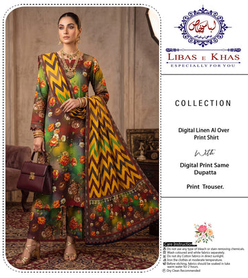 Premium Allover Printed Linen 3-Piece Suit