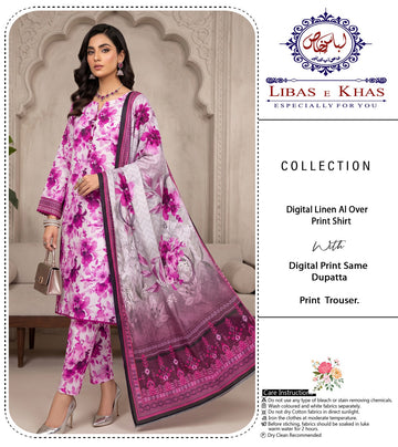 Premium Allover Printed Linen 3-Piece Suit