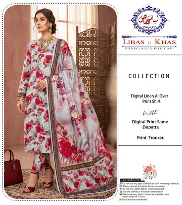 Premium Allover Printed Linen 3-Piece Suit