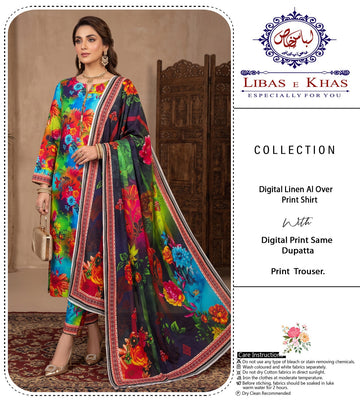 Premium Allover Printed Linen 3-Piece Suit