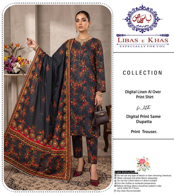 Premium Allover Printed Linen 3-Piece Suit