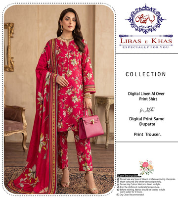 Premium Allover Printed Linen 3-Piece Suit