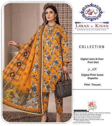 Premium Allover Printed Linen 3-Piece Suit