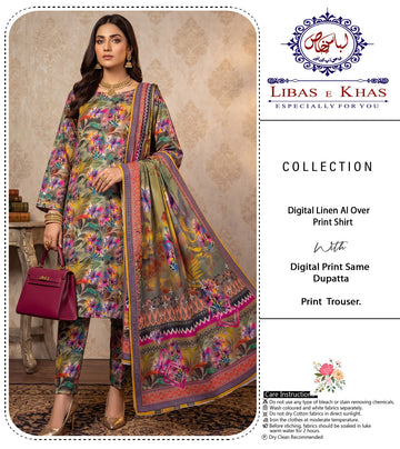 Premium Allover Printed Linen 3-Piece Suit