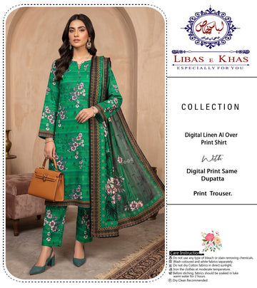 Premium Allover Printed Linen 3-Piece Suit