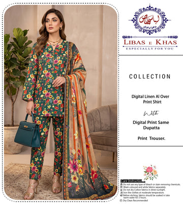Premium Allover Printed Linen 3-Piece Suit
