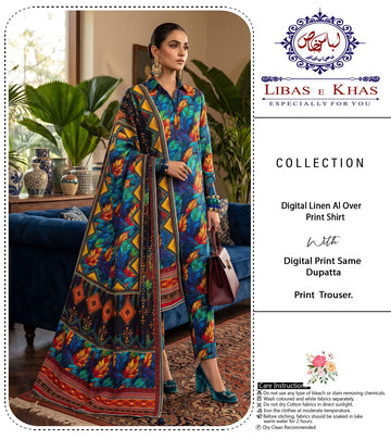 Premium Allover Printed Linen 3-Piece Suit