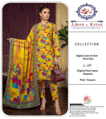 Premium Allover Printed Linen 3-Piece Suit