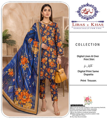 Premium Allover Printed Linen 3-Piece Suit